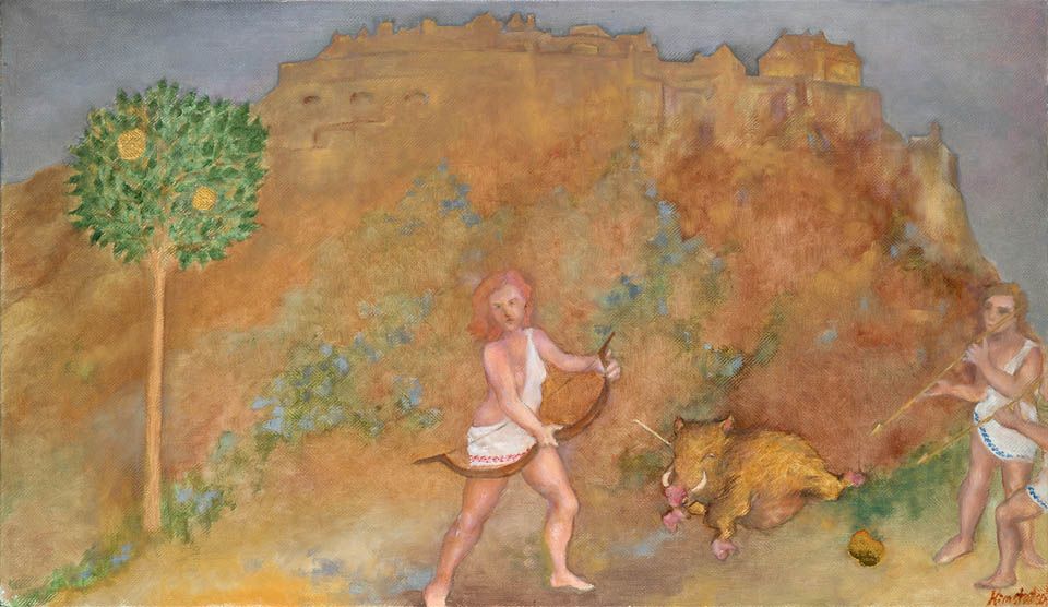 Calydonian Boar Hunt, oil on linen, 2015