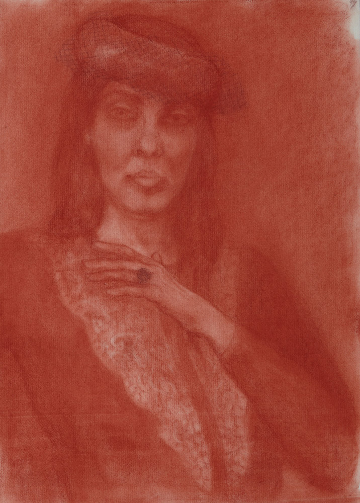 Self-portrait in red chalk, 2013