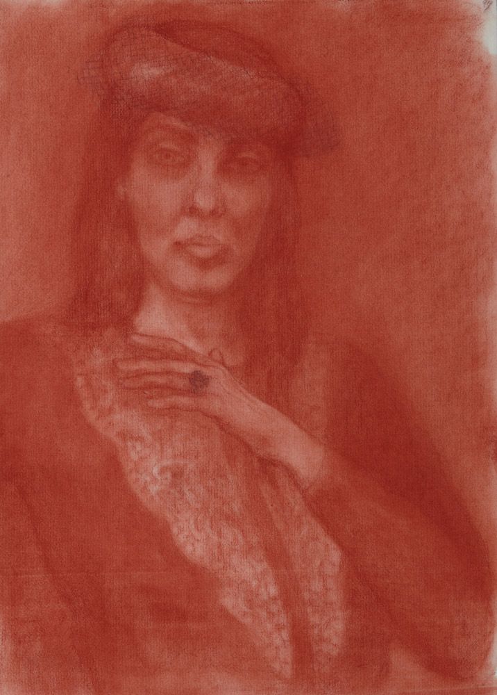 Self-portrait in red chalk, 2013